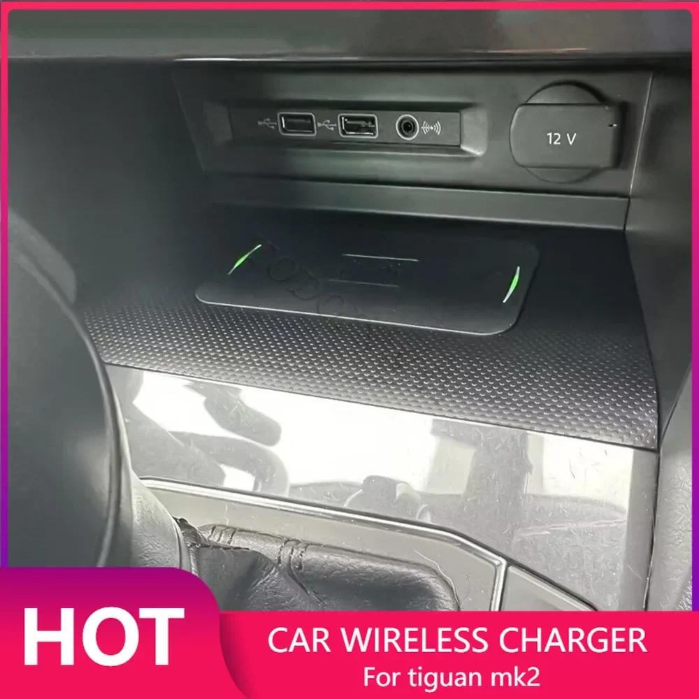 Wireless Phone Charger Pad - 폭스바겐 티구안 MK2 올스페이스 타루 2017-2021용
